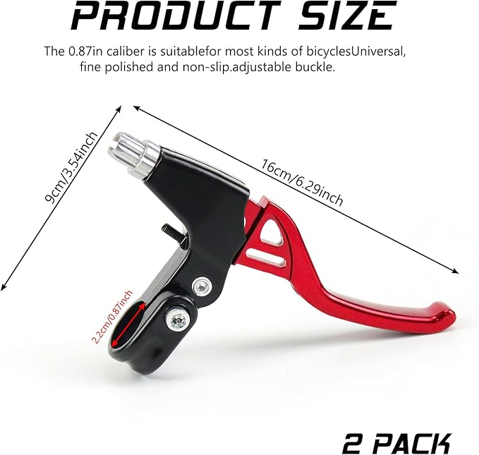 V-Type Bike Brake Set, Complete Universal Bike Front and Rear MTB Brake, Bicycle Brakes, Inner and Outer Cables, Include Brakes Lever Calipers Multi-Tool Wrenches