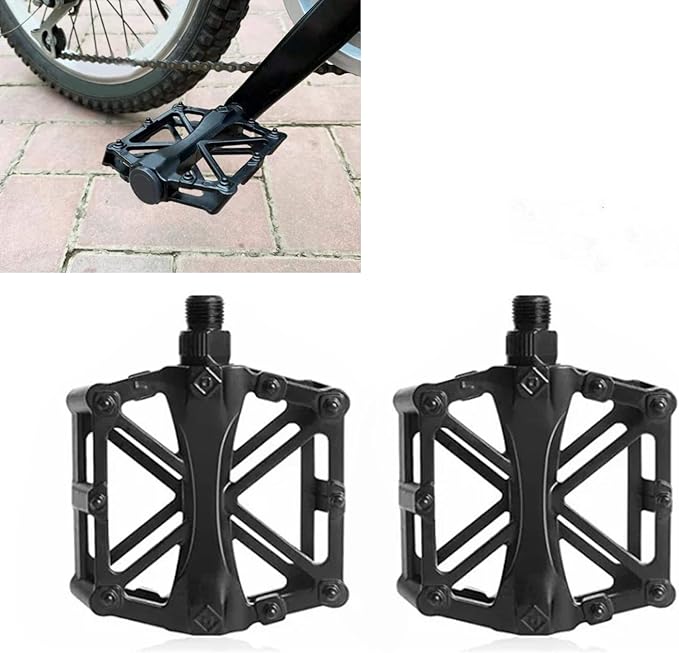 Mountain Bike Pedals Aluminum Alloy Stable Hollow Design Light Weight High Strength Wide Road Bike Pedal Set