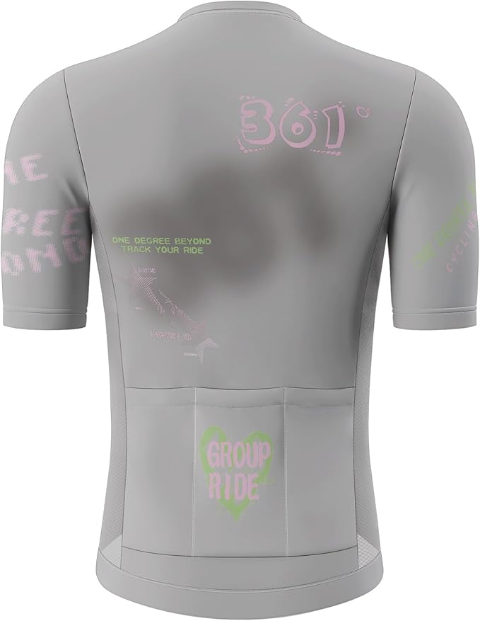 Men's Cycling Jersey Short Sleeve Breathable Quick Dry Bike Shirt Lightweight MTB Road Bicycle Jersey Full Zip 3 Rear Pockets