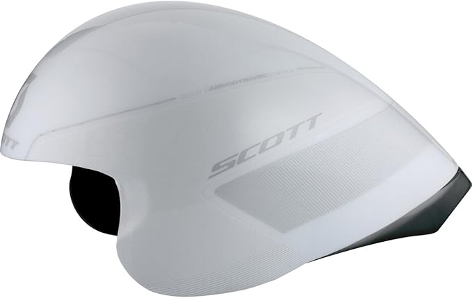 Scott Sports Split Time Trial Bicycle Helmet 227651 with Adjustable Cam Dividers and Optional Aero Lenses in White - S
