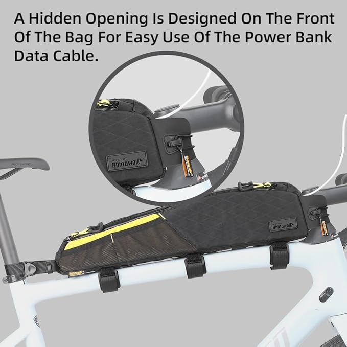 Rhinowalk Bicycle Top Tube Bag Bike Front Frame Bag Waterproof Extra Long Cycling Accessories Upper Pipe Nylon Pouch Pack for Mountain Road Bike