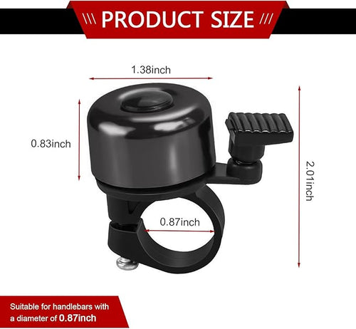 1 PC Bike Bells, Aluminum Bike Bell for Kids Loud Crisp Bicycle, Universal Cycling Accessories, Suitable for Adults and Children (Black)