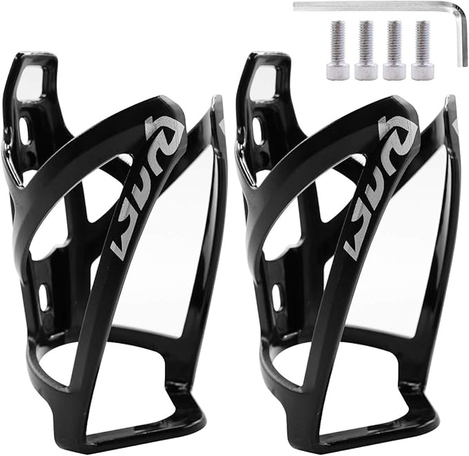 2-Pack Bike Water Bottle Cage Bicycle Water Bottle Holder Lightweight & Strong Bicyle Mount for Road & Mountain Bikes with Screws Spanner
