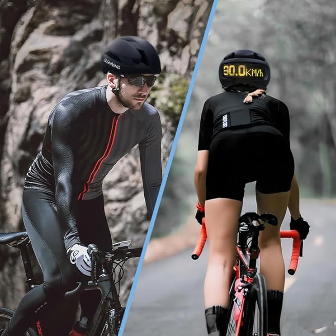 Bike Helmet, Smart App Program Bike Helmet with USB Rechargeable Light, Back Light Mountain for Adult&Men Women, with Turn Signals Remote Control