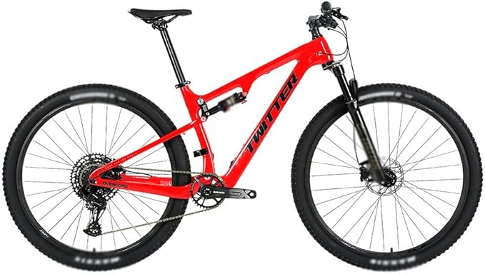 Carbon Fiber Bike Frame 27.5/29er Trail Mountain Bike Frame 15''/17''/19''/21'' Travel 120mm Suspension Frame XC/AM/DH Boost Thru Axle 12x148mm Disc Brake(Red,29 * 15'')