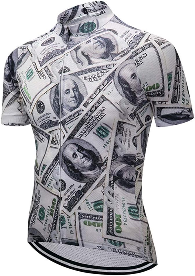 JPOJPO USA Cycling Jersey Men Short Sleeve Bike Shirts Biking Jersey Summer American Bicycle Tops with 3 Pockets Reflective