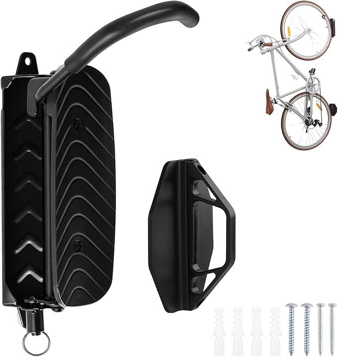 Cyfie Bike Rack Wall Mount, 150° Swivel & Space Saving, Garage Bike Hanger Hooks, Indoor Vertical Hanging Bike Rack Wall Mount Bicycle Mount Wall for Road Bike, Mountain Bike