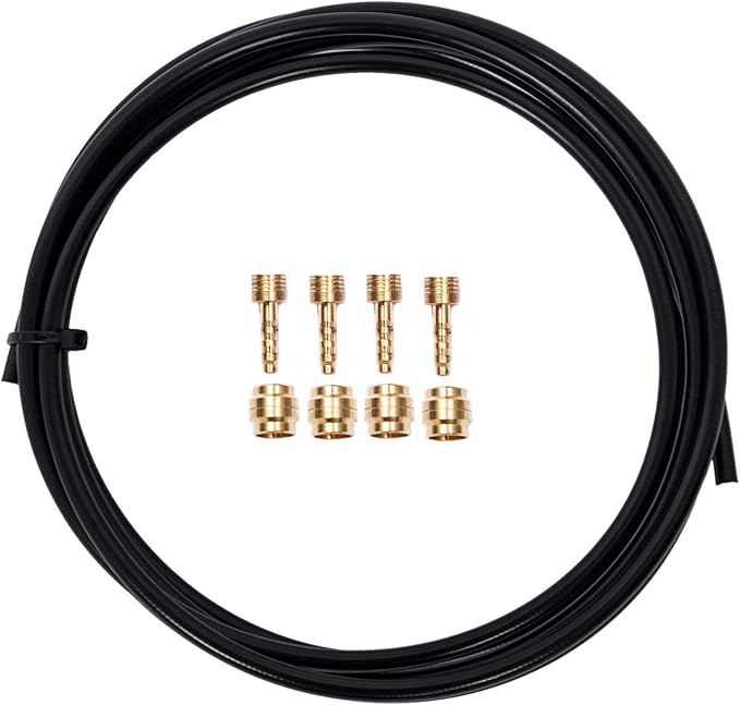 YBEKI 2500mm Kevlar Teflon Hydraulic Disc Brake Hose Kit with Brass Fittings – Compatible with Shimano BH59/BH90, SRAM, Magura