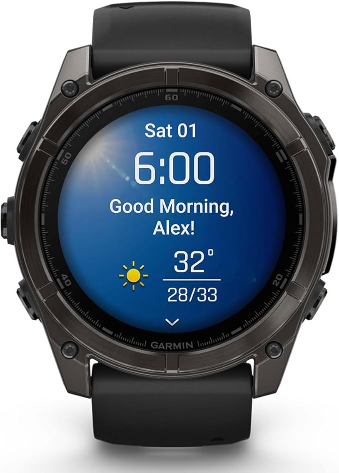 PlayBetter Garmin Fenix 8 AMOLED Sapphire (51mm, Carbon Gray DLC Titanium) Multisport GPS Smartwatch Bundle - 1.4” Touchscreen, Built-in LED Flashlight Wireless Running Earbuds