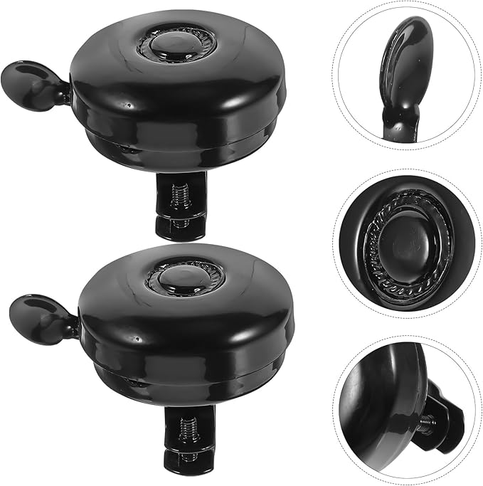 TOYANDONA 2pcs Road Bicycle Bells Retro Vintage Cycling Bells for Handlebars Black Metal for Adult Road Bike Accessories