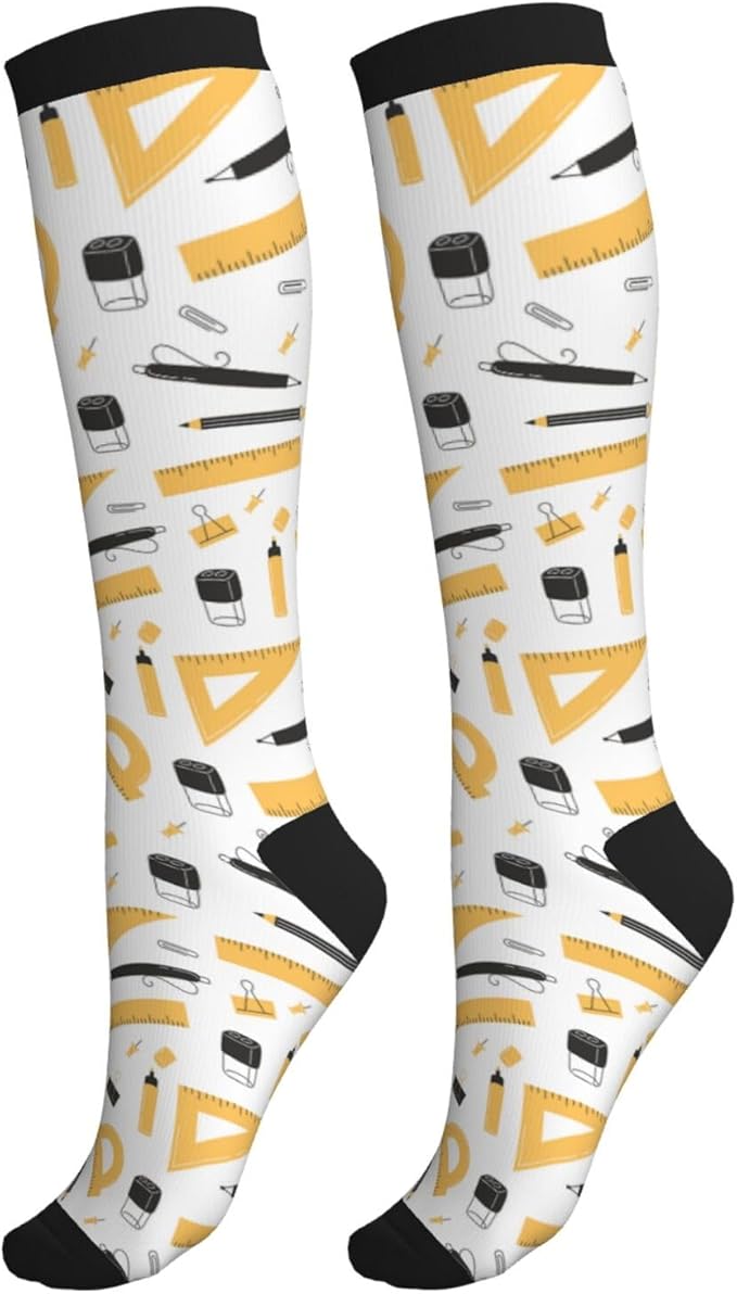 bassyil Compression Socks for Women & Men Circulation 15-20 mmHg Knee High Best Support for Nurses Travel Running Athletic