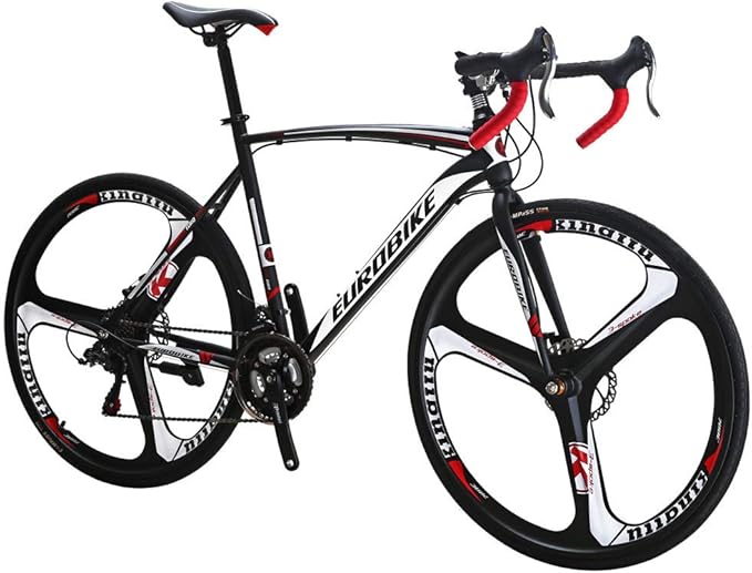 Eurobike HYXC550 Road Bike,21 Speed 54cm Frame Road Bicycle for Men and Women,Disc Brake 700C Adult Bike (3 Spoke Wheel)