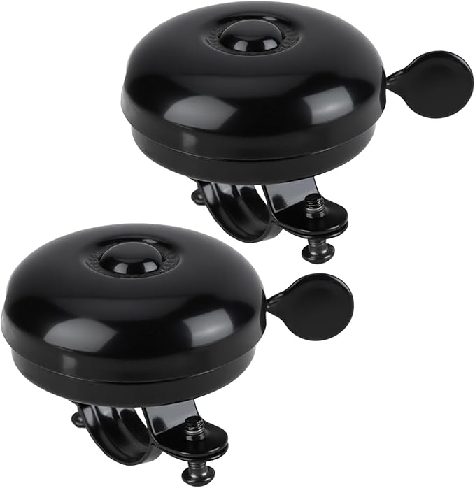 Aluminum Bike Bell 2 Pack, Loud Clear Sound Bicycle Bell for Adults & Kids Bikes, All-Metal Anti-Rust Cycling Bell, Easy Install for Road & Mountain Bike Accessories