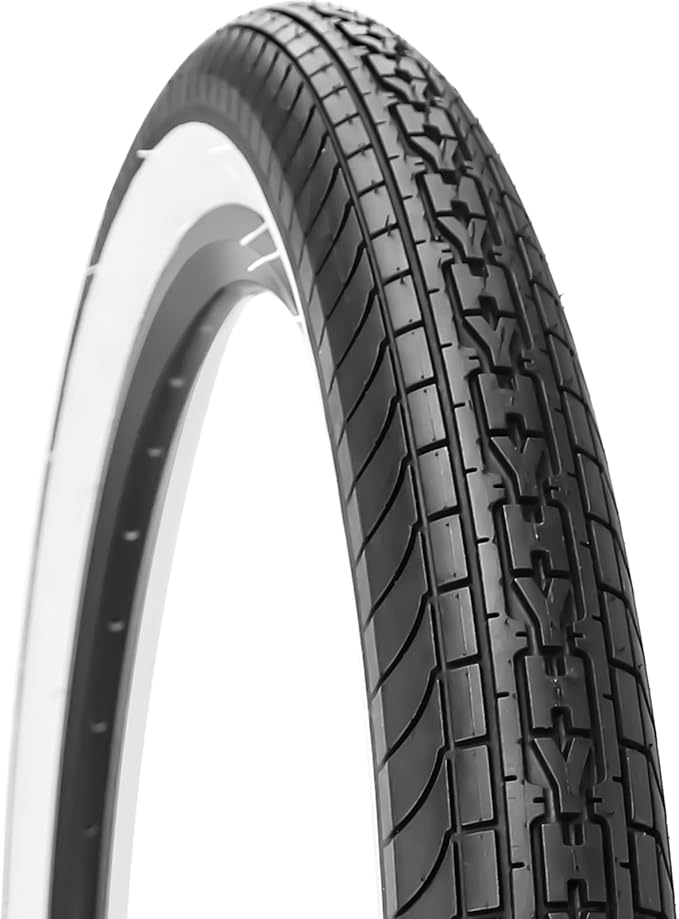 SIMEIQI 26x2.35 20x2.35 Inch Cruiser Beach Bike Tire Black White Wall or Brown Cream Wall Folding Replacement Bicycle Tire for Hybrid City Commuter Trail