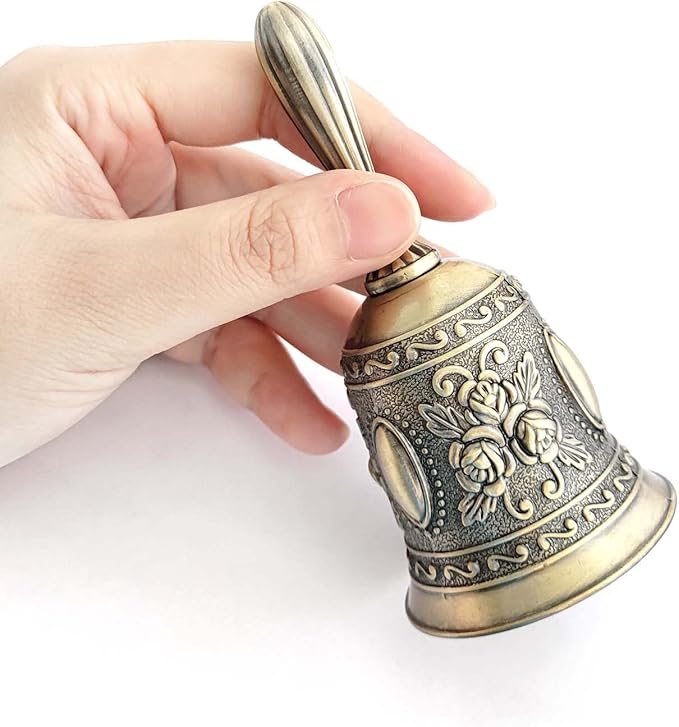 1 Pack Hand Held Bell, Metail Dinner Bell Wedding Bells, Service Bell Call, Vintage Bell