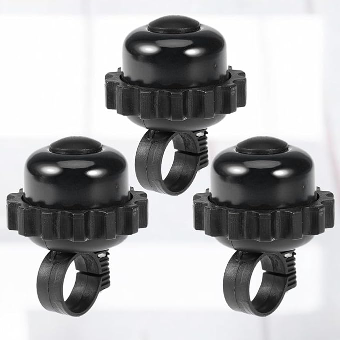3pcs Rotating Bike Bells Horn Set, Loud Vintage Bicycle Bell Horns for Road and Mountain Bikes, Black Metal Cycling Accessories for Adult Riders