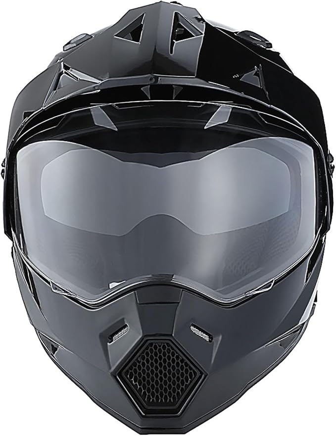 1Storm Youth Kids Dual Sport Dual Visor Motorcycle Motocross Off Road Full Face Helmet Matt Black