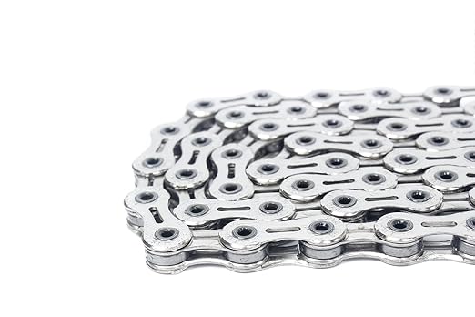 PYC SP1101 11-Speed Bike Chain, 116 Links (116L), Super Lightweight Hollow-Pin Bicycle Chain for Mountain (MTB) & Road Bikes, Compatible with Shimano, SRAM, Campagnolo (Silver)