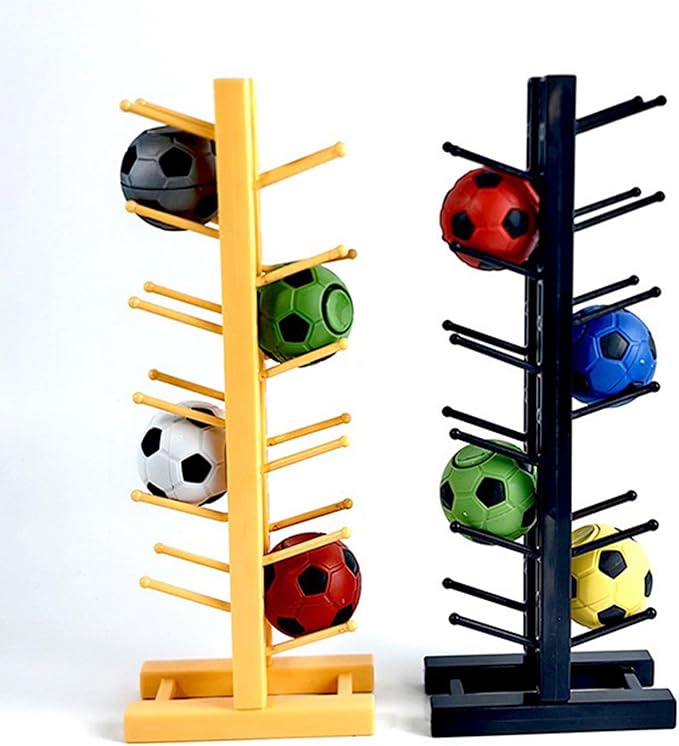 Hobby Fans Mini Finger Skateboard Display Rack 12 Slots Fingerboard Organizer Stand Storage Holder for Mini Finger Toys Soccer Bicycle Skateboard (Black & Yellow)