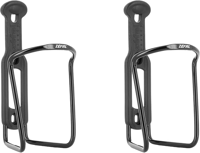 ZEFAL Pack of 2 Aluminium Plast 124 Bicycle Bottle Cages - Aluminium Bottle Holder for All Types of Bikes - Lightweight and Robust - Black