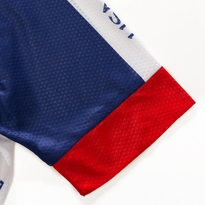 Weimostar Men's USA Cycling Jersey Short Sleeve Biking Shirts Breathable with Pockets