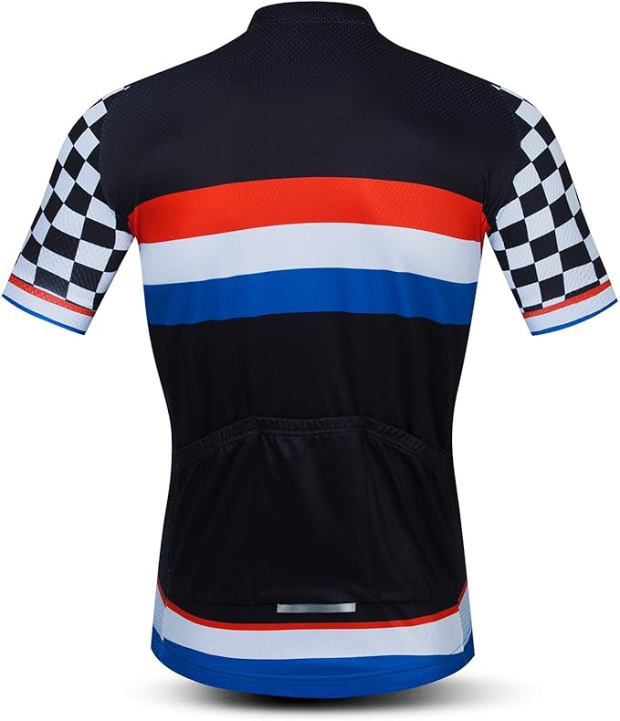 JPOJPO Men's Cycling Jersey Short Sleeved Mountain Bicycle Jerseys Breathable T- Shirt Tops S-3XL
