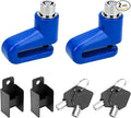 2 PCS Motorcycle Disc Brake Lock, Anti-Theft Security Wheel Disc Brake Lock with Keys, Universal Safety Disc Lock for Bikes Scooters Motorcycles, Motorcycle Accessories (Blue)