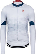 GCRFL Men's Cycling Jersey Long Sleeve Biking Shirt with 3+1 Zipper Pocket Breathable Quick Dry Bicycle Jersey