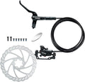 RUJOI MTB Hydraulic Disc Brakes Set, Mountain Bike Left Front 800mm Brake Aluminum Alloy Levers with Calipers PM/is Adapter and 160mm rotor Fit E-Bike(Pred Bled/Pads Included)