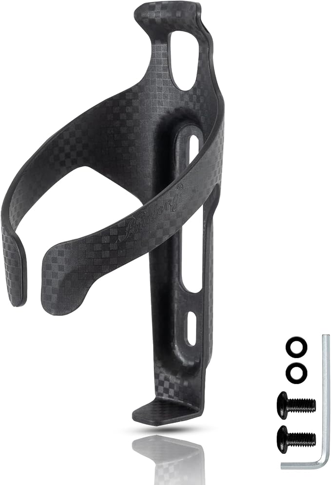 Bike Water Bottle Holder for Road Bikes Mountain MTB Gravel Bike Water Bottle Cages Aerodynamic Design Universal with Screw Wrench Black Matte A-Shape 1-Pack