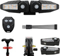 Teguangmei Upgrade Bike Tail Light with Projection USB Rechargeable Bike Turn Signals 150 Lumen Ultra Bright Turn Signals for Bicycle with Alarm Horn Bicycle Rear Light for Night Riding, 5 Mode