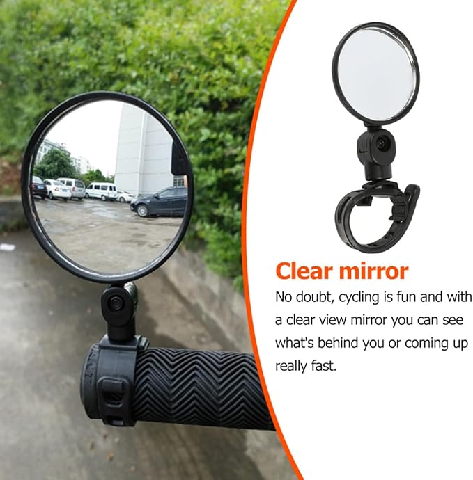 TEHAUX Universal 360° Rotatable Rearview Bike Mirrors Handlebar Mount 2pcs Set Large round Adjustable Motorcycle Cycling Safety Mirrors for Outdoor Recreation