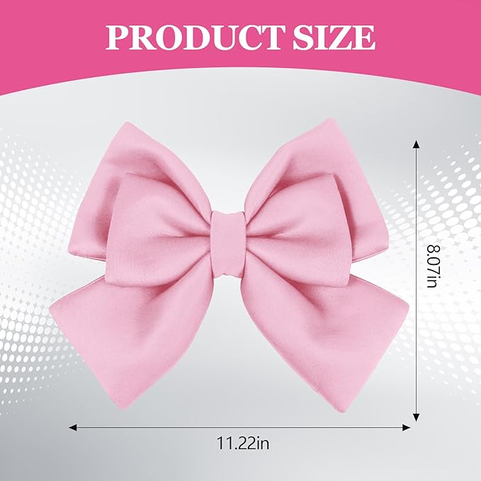 Bow Helmet Accessory, 8.07"x11.22" Stylish Motorcycle Helmet Bow Decoration for Women, Removable Cute Fashion Ribbon Bows Ornament for Motorcycle Scooter E-Bike Helmets (Pink)