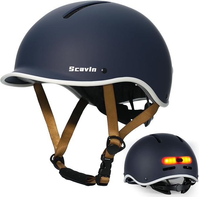 Bike Helmet for Adults with Rechargeable Rear Light, Adjustable Cycling Helmet for Men Women Youth - Safety Certified for Bicycle, Skateboard, Road Bike & Commuting