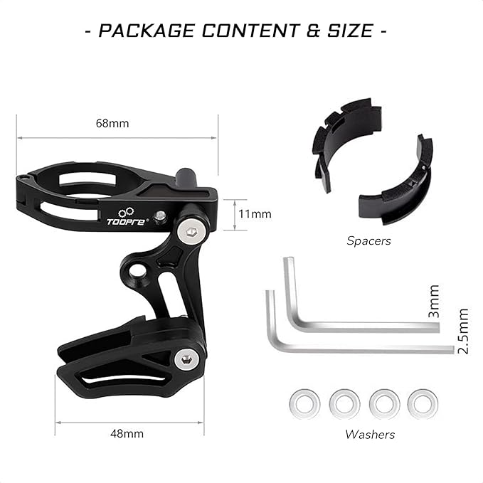 Bike Chain Guide - Direct Mount Chainring Guard with Bash Guard - Alloy Aluminum Chain Protector for Road, Mountain, BMX, Fixie, MTB Bicycle