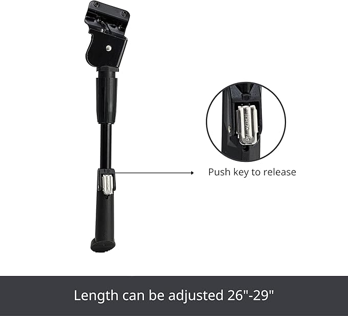 N+1 Bike Kickstand- Rear Mount Adjustable Bicycle Kickstand for 26"-29" Inch Mountain Bike, Road Bike, BMX, MTB, and eBikes (KF54)
