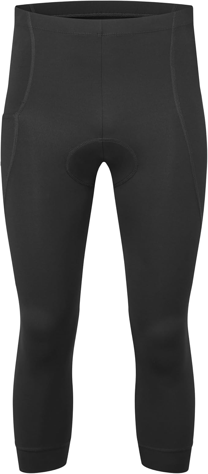 Ettore Mens Padded Cycling Shorts with Pocket Three Quarter Length Breathable Quick Dry Road Bike Bicycle - Dart