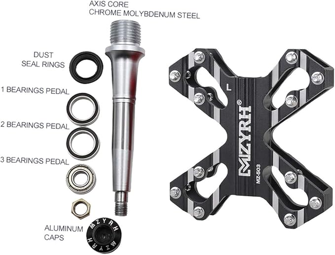 ThinkTop 3 Bearing Ultralight MTB BMX Road Mountain Bike Pedals Platform Flat Aluminum Sealed Ever Lubricate Bearing Axle 9/16 Inch