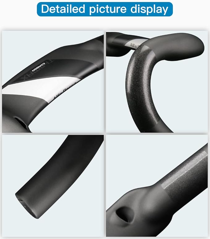 Alfa Pasca Aero Handlebars for Road Bike Carbon Racing Bicycle Handlebars Drop Bars Lightweight 31.8 UD Glossy/Matte 400/420/440mm