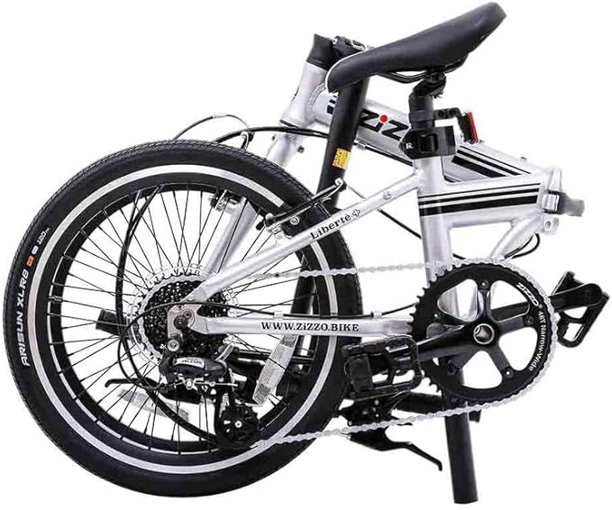 ZiZZO Liberte Plus 23 lb Lightweight Aluminum Alloy 20-Inch 8-Speed Folding Bicycle with Quick Release Wheels