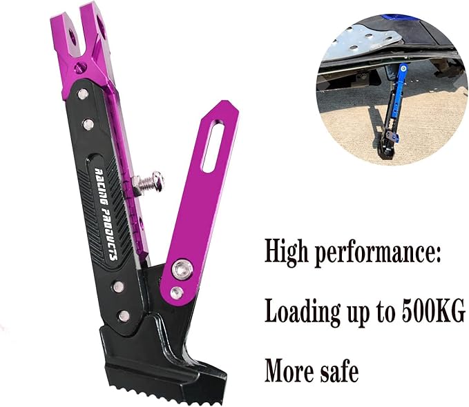 Universal Motorcycle Kickstand Accessories Motor Scooter Modified CNC Aluminum Alloy Adjustable Tripod Holder Kickstand Foot Side Support Stand Motor Scooter Motorbike Motocross Dit Pit Bike