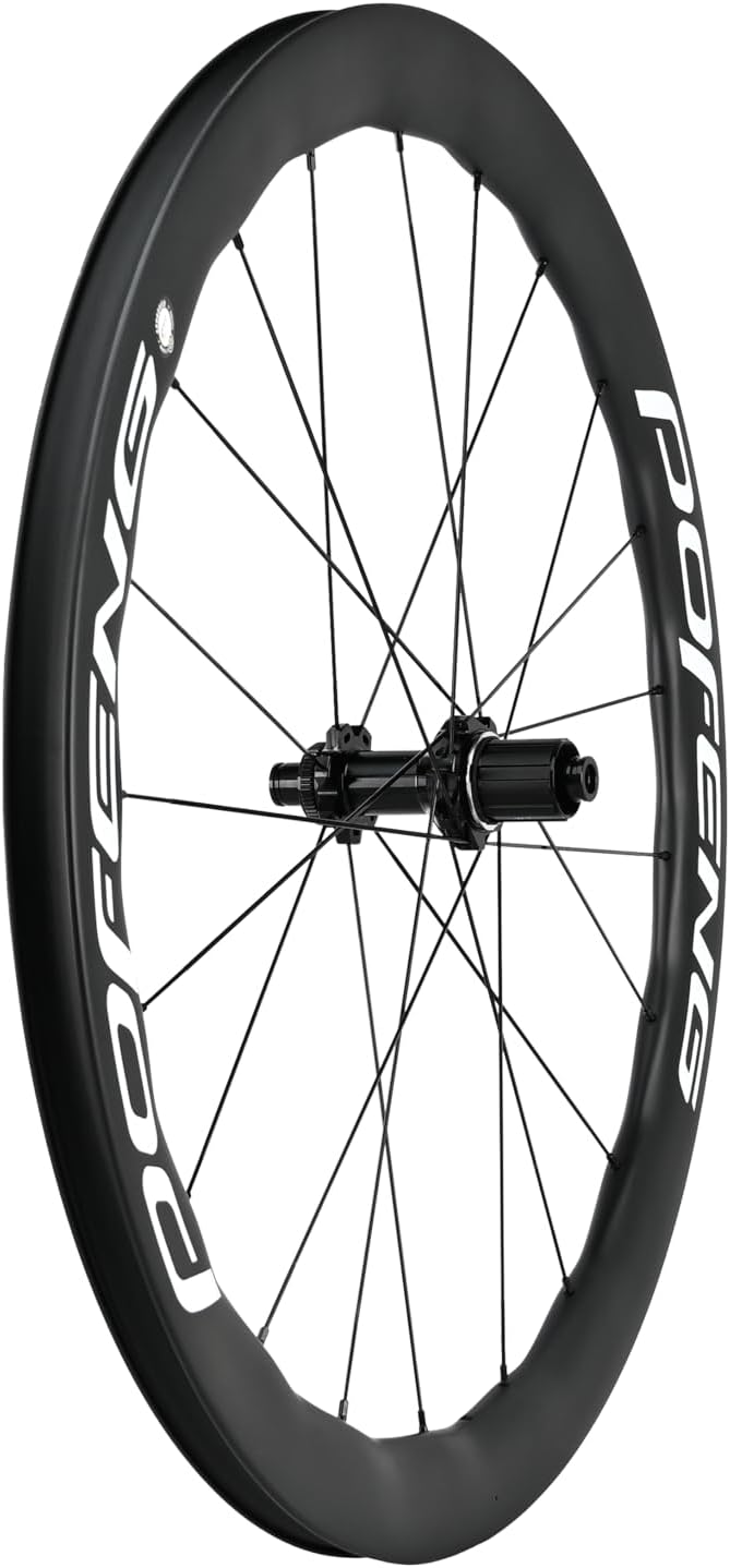 POFENG Carbon Fiber Wheelset 700c Disc Brake Road Bike 50/28mm Tubeless Wheels UD Matte