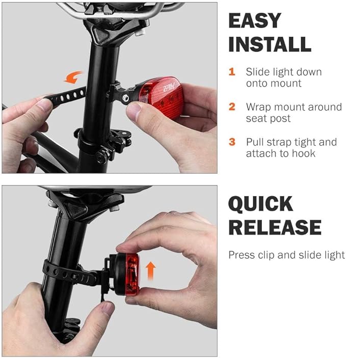 BV Bike Lights for Night Riding LED Bike Tail Light - Bicycle Light Battery-Powered/Rechargeable - Rear Bike Light Weather Resistant - Visible Up to 1500ft Bicycle Tail Light LED Bike Light