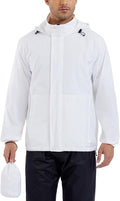 GIISAM Men’s Rain Jacket with Hood Lightweight Rain Coats Waterproof Raincoat Packable Windbreaker for Hiking Cycling