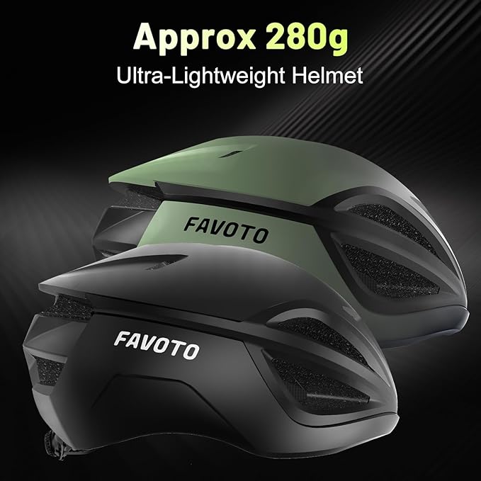 Favoto Adult Bike Helmet for Men & Women, Lightweight Cycling Helmet with Adjustable Fit, Sleek Streamlined Design, Road Commuter & Mountain Riding