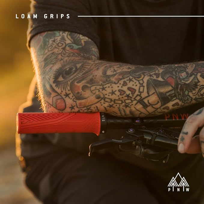PNW Components Loam MTB Bike Grips – Lock-On Mountain Bike Handlebar Grips – 25A Tacky Rubber – Ergonomic Trail & Enduro Grip – 30mm or 34mm – Multiple Colors