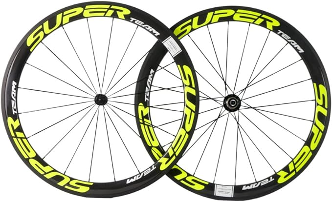 Superteam Carbon Fiber Road Bike Wheels 700C Clincher Wheelset 50mm Matte 23 Width