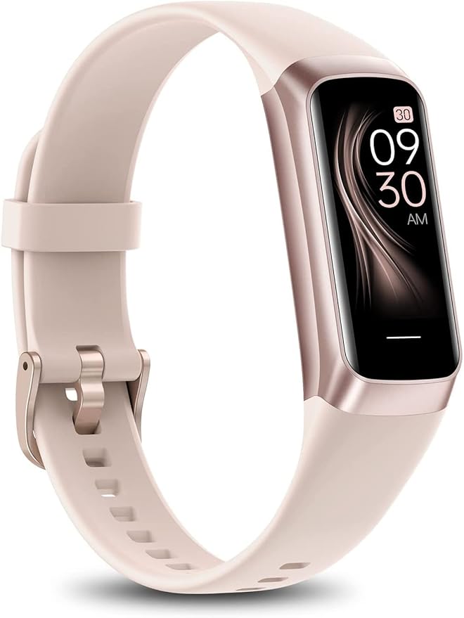 Fitness Tracker with 24/7 Heart Rate Sleep Blood Oxygen Monitor,IP68 Waterproof Smart Watch,1.10''AMOLED Touch Color Screen,Step Counter Health Activity Trackers for Women Men (Pink)