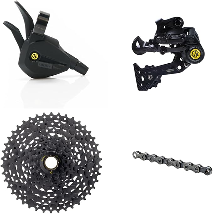 Box Four 8 Speed Multi Shift Non E-Bike and Single Shift E-Bike Cycling Groupset with Rear Derailleur, Shifters, Cassette, Chain, Shift Housing Kit Components Mountain Bike Drivetrain Upgrade