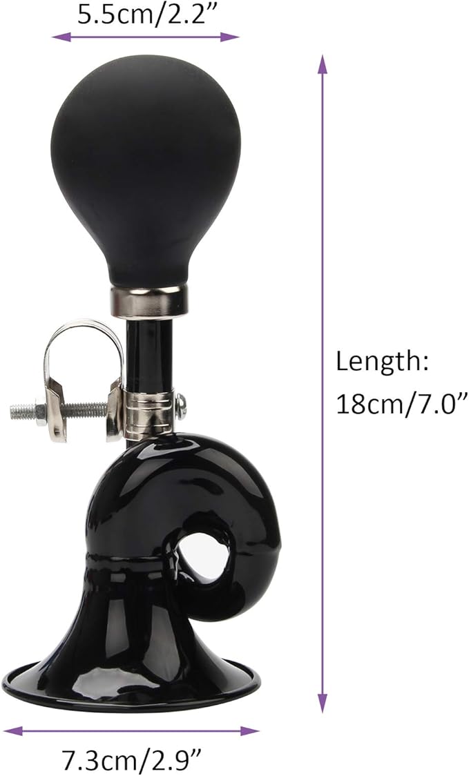 Coolrunner Bugle Horn, Retro Clown Horn, Kids Bike Horn, Classic Vintage Metal Twist Loudspeaker Siren Hooter Snail Air Horn for Vehicles Bicycles Golf Cart
